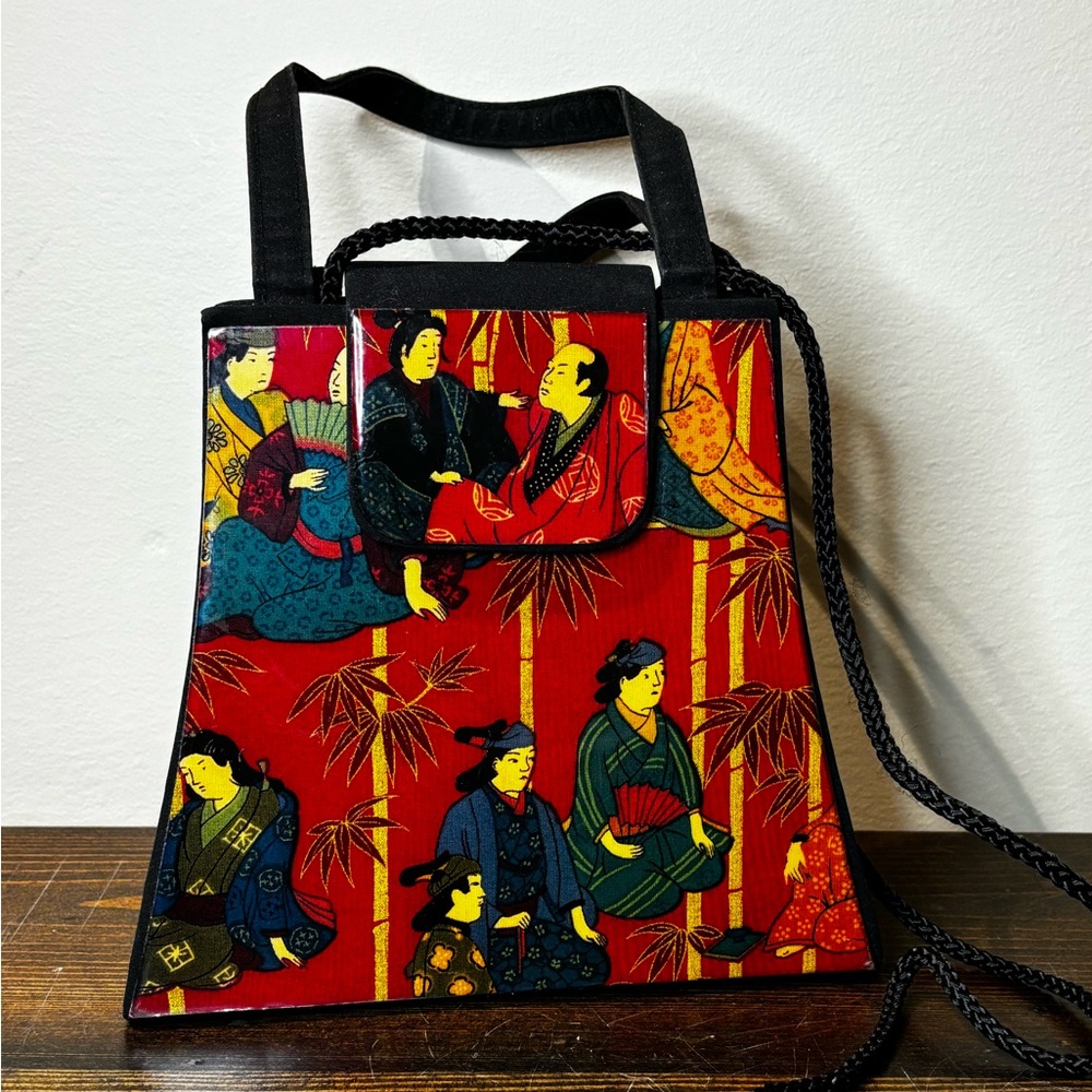 Angela Frascone Vintage Japanese Art Print Handbag - Rare & Artistic - Picture 2 of 13